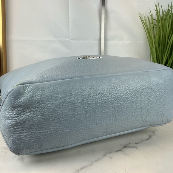Coach Abby Hobo Baby Blue Duffle Shoulder Leather Bag Rehab - Picture 10 of 16